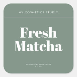 Moderne Minimalistische Green Packaging Cosmetics  Quadratischer Aufkleber