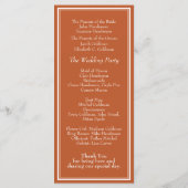 Moderne Minimalistische Grenz-Hochzeit Programm (Rückseite)