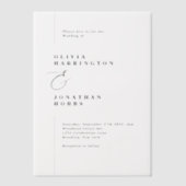 Moderne Minimalistische Grenzhochzeit Pergament Einladungen (Vorderseite)