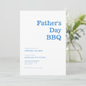 Moderne Minimalistische GRILLEN des Blauen Vaters Einladung (Stehend Vorderseite)