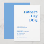 Moderne Minimalistische GRILLEN des Blauen Vaters Einladung (Vorne/Hinten)
