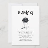 Moderne Minimalistische GRILLEN Grill Baby Q Baby Einladung (Vorderseite)