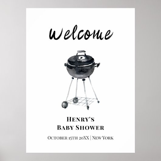 Moderne Minimalistische GRILLEN Grill Kinderdusche Poster (Vorne)