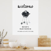 Moderne Minimalistische GRILLEN Grill Kinderdusche Poster (Küche)