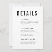 Moderne Minimalistische Groß-Fett-Monogramm-Detail Einladung (Rückseite)