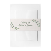Moderne Minimalistische Grün-Verlass-Hochzeit Einladungsbanderole (Vorderseite Beispiel)