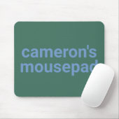 Moderne Minimalistische grüne Blauer Name und Labe Mousepad (Mit Mouse)