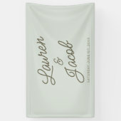 Moderne Minimalistische Grüne Hochzeit Banner (Vertikal)