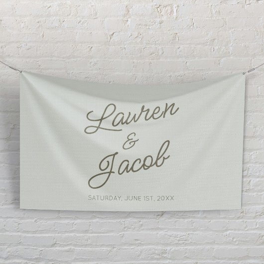 Moderne Minimalistische Grüne Hochzeit Banner