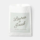 Moderne Minimalistische Grüne Hochzeit Geschenktütchen (Vorderseite)