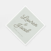 Moderne Minimalistische Grüne Hochzeit Serviette (Ecke)