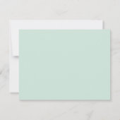 Moderne, Minimalistische grüne Pastelle Mitteilungskarte (Rückseite)