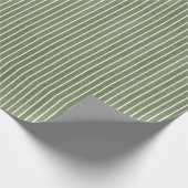 Moderne, Minimalistische, grüne, rustikale Streife Geschenkpapier (Ecke)