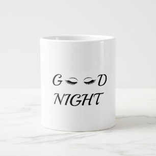 Moderne Minimalistische Gute-Nacht-Wimpern-Ästheti Jumbo-Tasse