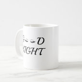 Moderne minimalistische gute Nacht Wimpern Ästheti Kaffeetasse (Vorderseite Links)