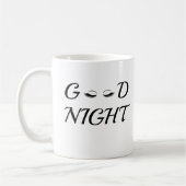 Moderne minimalistische gute Nacht Wimpern Ästheti Kaffeetasse (Links)