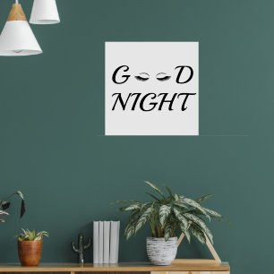 Moderne minimalistische Gute-Nacht-Wimpern-Ästheti Poster