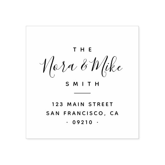 Moderne minimalistische handgeschriebene Familiena Gummistempel (Prägung)