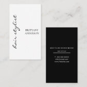 Moderne Minimalistische handgeschriebene Frisur Visitenkarte (Vorne/Hinten)