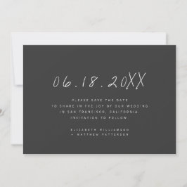 Moderne Minimalistische handgeschriebene Hochzeit Save The Date
