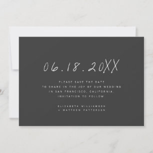 Moderne minimalistische handgeschriebene Hochzeit Save The Date