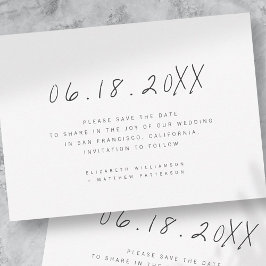 Moderne Minimalistische handgeschriebene Hochzeit Save The Date