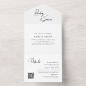 Moderne, Minimalistische, handgeschriebene Hülle All In One Einladung (Innen Boden)