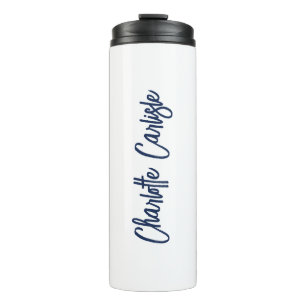 Moderne minimalistische handgeschriebene Schrift Thermosbecher