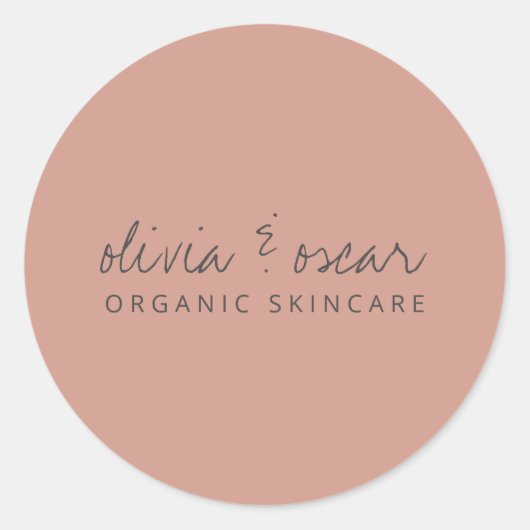 Moderne Minimalistische handgeschriebene Script-Du Runder Aufkleber (Vorderseite)