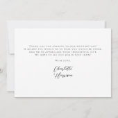 Moderne Minimalistische handgeschriebene Skripthoc Dankeskarte (Rückseite)