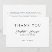 Moderne Minimalistische handgeschriebene Skripthoc Dankeskarte (Vorne/Hinten)