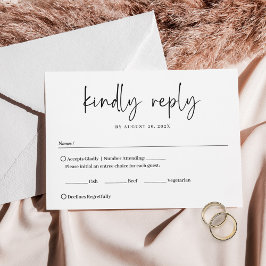 Moderne Minimalistische handgeschriebene Skripthoc RSVP Karte
