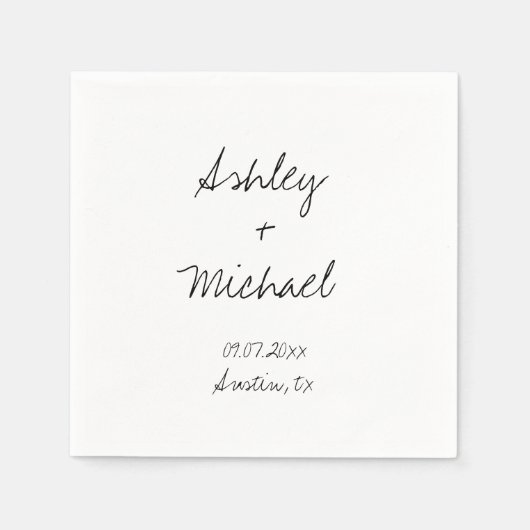 Moderne Minimalistische handgeschriebene Skripthoc Serviette (Vorderseite)
