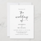 Moderne Minimalistische Handschrift Foto Hochzeit Einladung (Vorderseite)