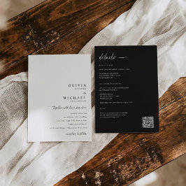 Moderne minimalistische Handschrift Hochzeit Alles Einladung