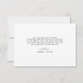 Moderne Minimalistische Handschrift-Hochzeit Dankeskarte (Rückseite)