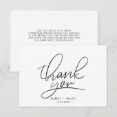 Moderne Minimalistische Handschrift-Hochzeit Dankeskarte (Vorne/Hinten)