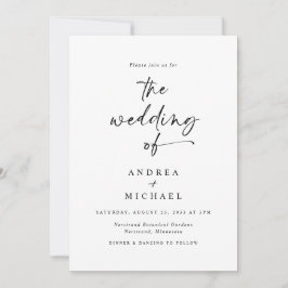 Moderne Minimalistische Handschrift-Hochzeit Einladung