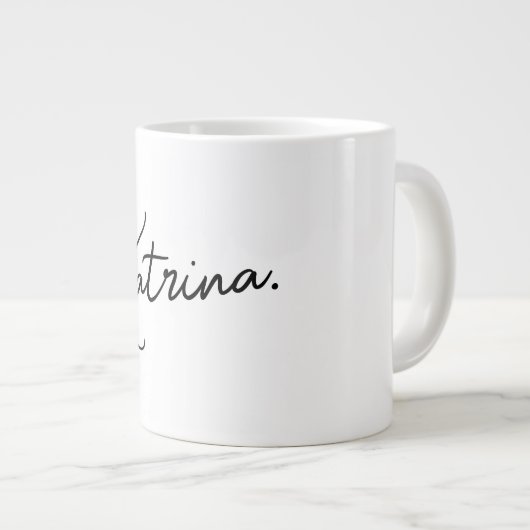 Moderne Minimalistische Handschrift Name 20oz Jumb Jumbo-Tasse (Vorderseite Rechts)