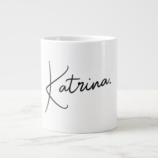 Moderne Minimalistische Handschrift Name 20oz Jumb Jumbo-Tasse (Vorderseite)