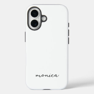 Moderne minimalistische Handschrift Schrift Weiß iPhone 16 Hülle
