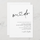 Moderne Minimalistische Handschriftenhochzeit Einladung (Vorne/Hinten)