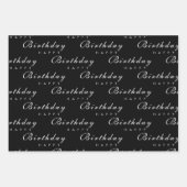 Moderne Minimalistische Happy Birthday Script Geschenkpapier Set (Vorderseite)