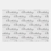 Moderne Minimalistische Happy Birthday Script Geschenkpapier Set (Vorderseite 2)