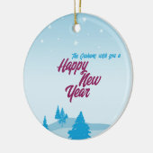 Moderne minimalistische Happy New Year Ornament fü (Links)