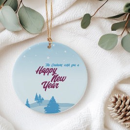Moderne minimalistische Happy New Year Ornament fü