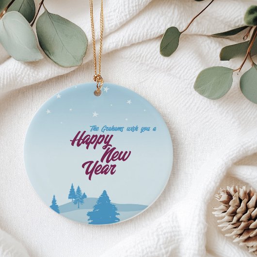 Moderne minimalistische Happy New Year Ornament fü