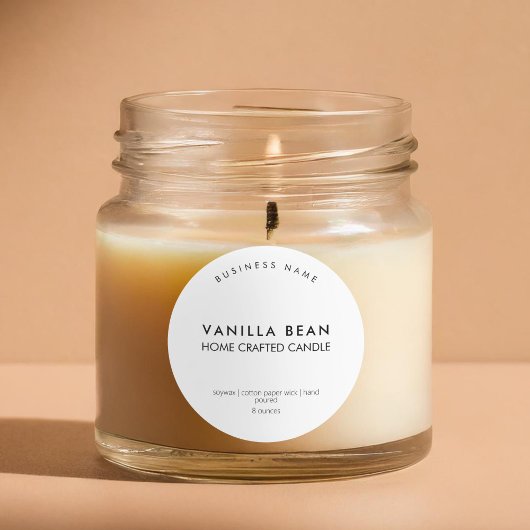 Moderne, Minimalistische, hausgemachte Candle-Labe Runder Aufkleber