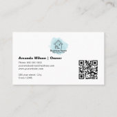 Moderne Minimalistische Hausreinigung QR-Code Visitenkarte (Rückseite)