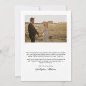 Moderne Minimalistische Heart Script Wedding Dankeskarte (Rückseite)